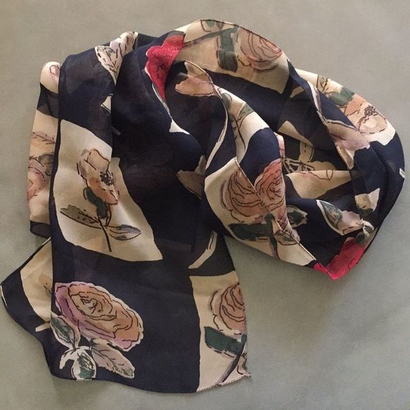 Scarf, multi colored boho rad lightweight - Picture 1 of 6